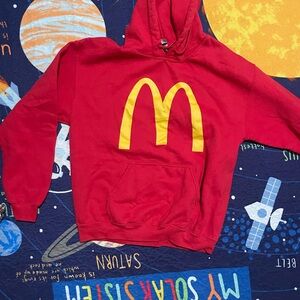 McDonald’s golden arch Red Hoodie with Yellow Graphic